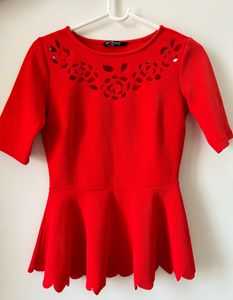 Vibrant Red Fit &amp; Flare Dress