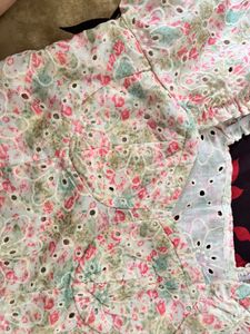 Floral Eyelet Puff Sleeve Top