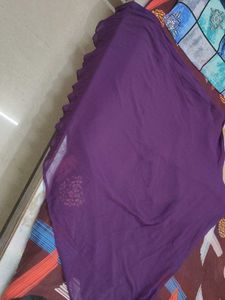 Elegant Purple Gown with Gold Embellishments