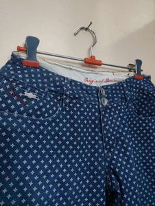 Patterned Denim Jeans