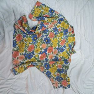 Floral Print Cropped Shirt (negotiable)