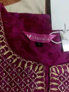 Embroidered Kurta Set (Teal &amp; Magenta)