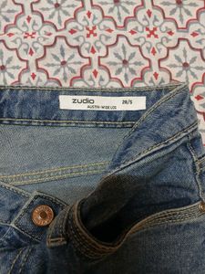 Wide Leg Blue Denim Jeans