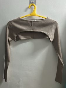 Ribbed Long Sleeve Crop Top