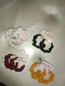 Scrunchies Hoop Earrings 100 Rs. Each