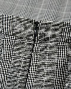 Grey Checkered Plaid Pencil Mini Skirt