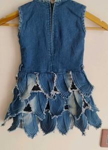 Denim Dress with Butterfly