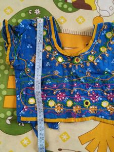 Beautiful Blue &amp; Yellow Embroidered Kurta Set