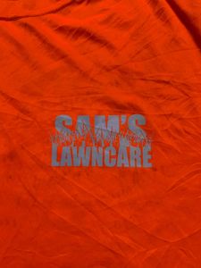 Orange "Sam's Lawn Care" T-Shirt