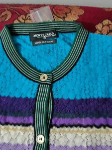 Monte Carlo Brand new Colorful Striped Cardigan