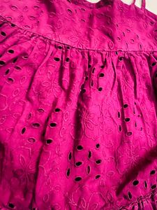 Burgundy Embroidery Frock