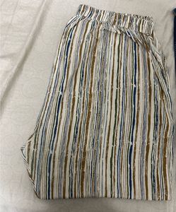 Stylish Teal Kurta Set with Striped Palazzos