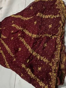 Exquisite Maroon &amp; Gold Embellished Lehenga Choli