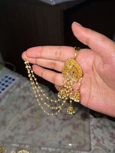 Gold Plated Maangtika with Pearls