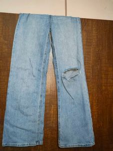 Distressed Light Wash Denim Jeans