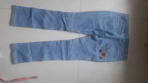 Graphic detail  Light Wash Jeans for girls