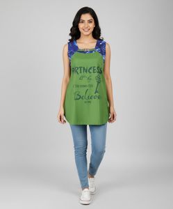 Novelty Graphic Sleeveless Top