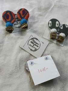 Boho Fabric Jhumka Earrings (combo of 3)