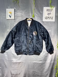 Black Bomber Jacket with Emblem