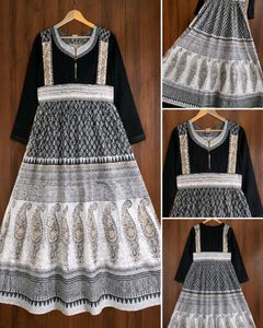 Stylish Black & White Printed Kurta