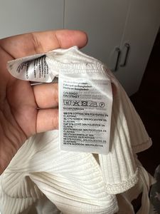 Ribbed milky white Bodysuit