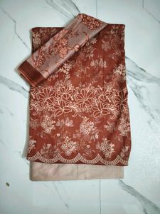 Maroon Floral Print Kurta Set with Dupatta