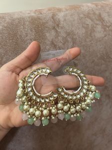 Elegant Pearl & Stone Drop Earrings