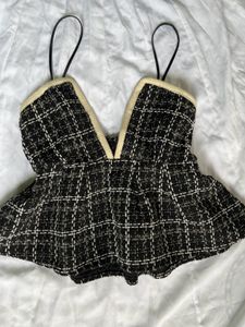 Chic Tweed Peplum Top