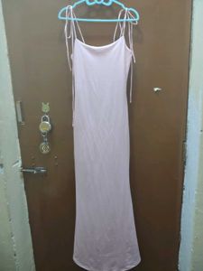 Pink Mermaid Hem Strappy Maxi dress