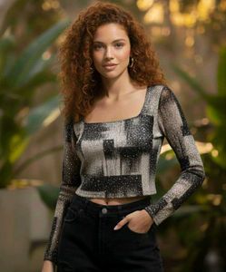 Abstract Pattern Long Sleeve Top