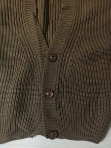 🤎 Cozy Brown Ribbed Cardigan