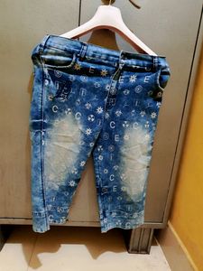 Boys Capri Jeans Stretchable