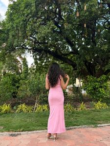 Elegant Pink One-Shoulder Maxi Dress