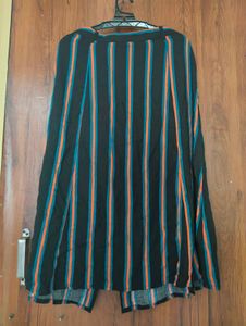 Striped aline long skirt