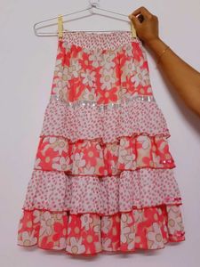 Y2k Floral Tiered Maxi Skirt