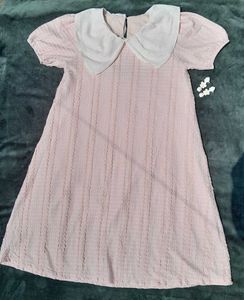 Peach Peter Pan Collar Dress.
