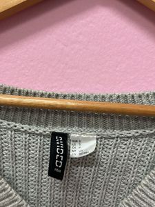 Gray Knit Cardigan