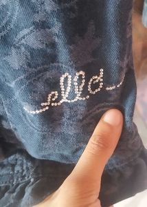 Girls' Blue Floral Print Jacket
