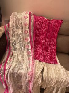 Pink Bandhani Kurta Set with Dupatta
