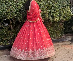 Pink Silk Lehenga