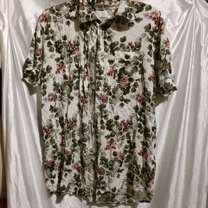 Men's Floral Print Short Sleeve Shirt