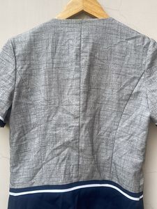 Stylish Grey &amp; Navy Ethnic Blouse