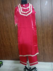 Vibrant Red Kurta Set with Dupatta