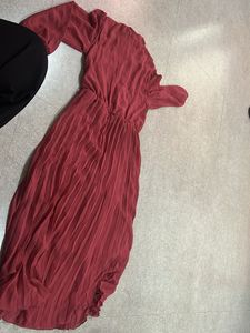 Sassafras Rose Pink Pleated Midi Dress