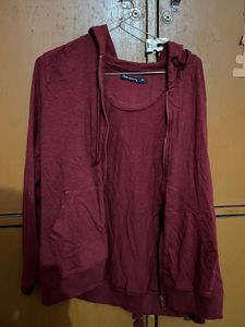 Maroon Zip-Up Hoodie