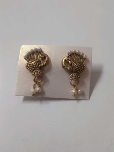 Peacock Pearl Drop Earrings
