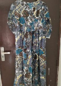 New Unused PureCotton Embroidery Anarkali Gown