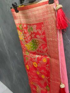 Beautifully Embellished Red Saree with blouse