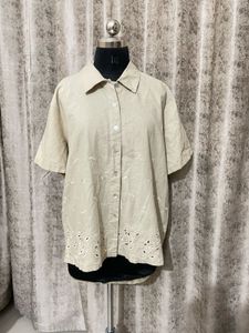KHAADI Linen Button-Up Shirt with Embroidery