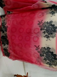 Beautiful Pink Floral Saree
